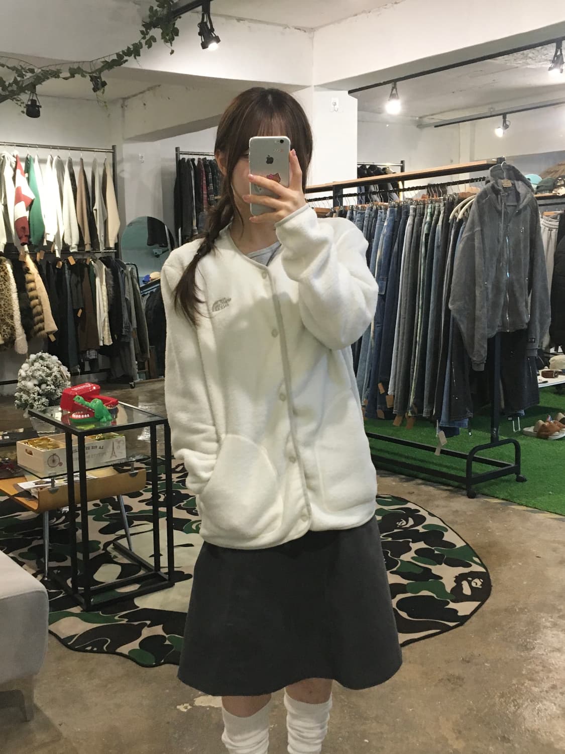 노스페이스 후리스 가디건 화이트 M 상품이미지4