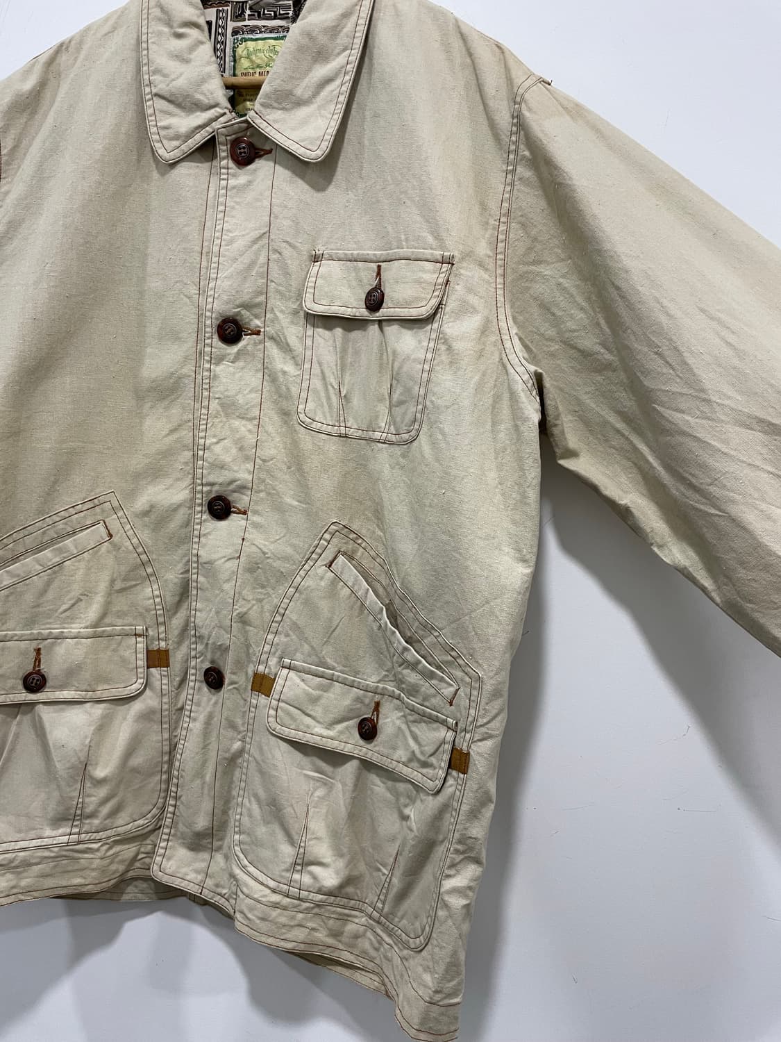 90‘s Jpn Cubic Measure 린넨 사파리 초어자켓 상품이미지7