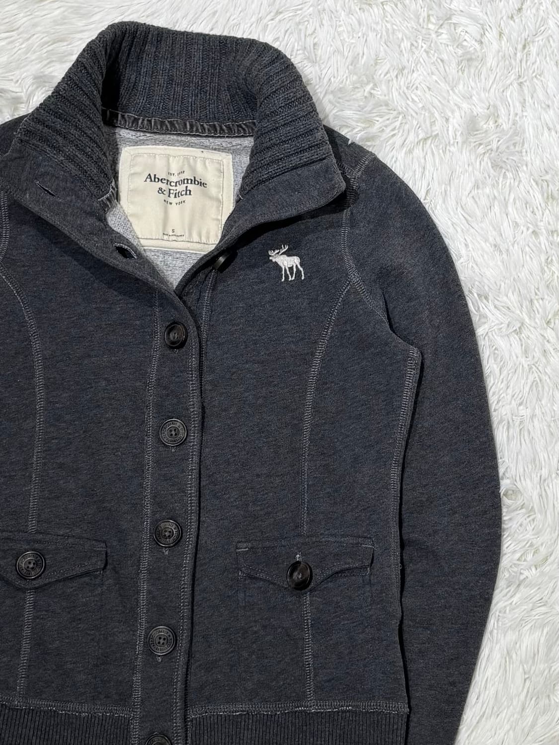 아베크롬비 그레이 버튼 집업 상품이미지6