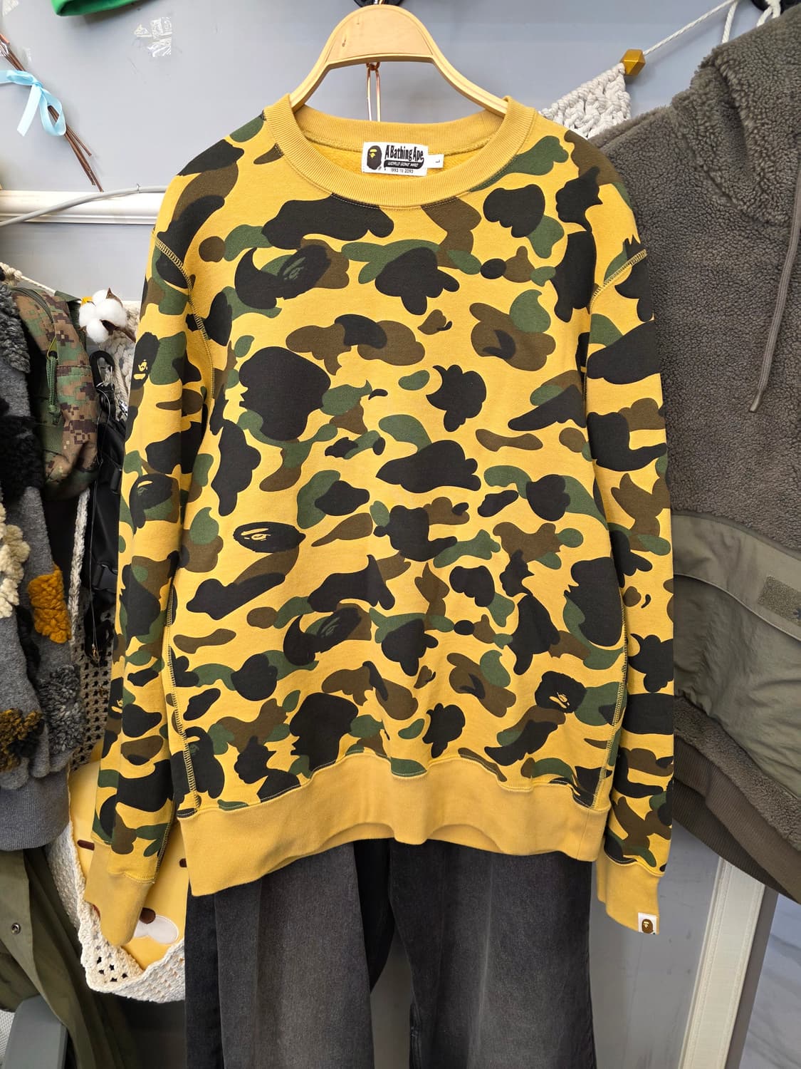 베이프 Bape 황계 카모 기모 맨투맨 L 상품이미지2