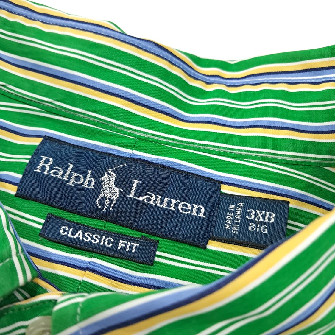 CL609 3XB 폴로 00s 코튼 멀티 스트라이프 그린 셔츠 남방 상품이미지3