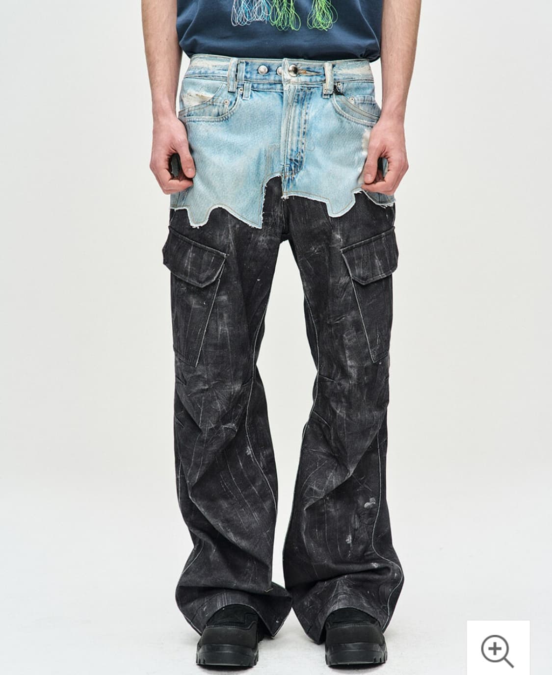 앤더슨벨  포우데님 스크래치 레더  프린티드 카고 팬츠 상품이미지4