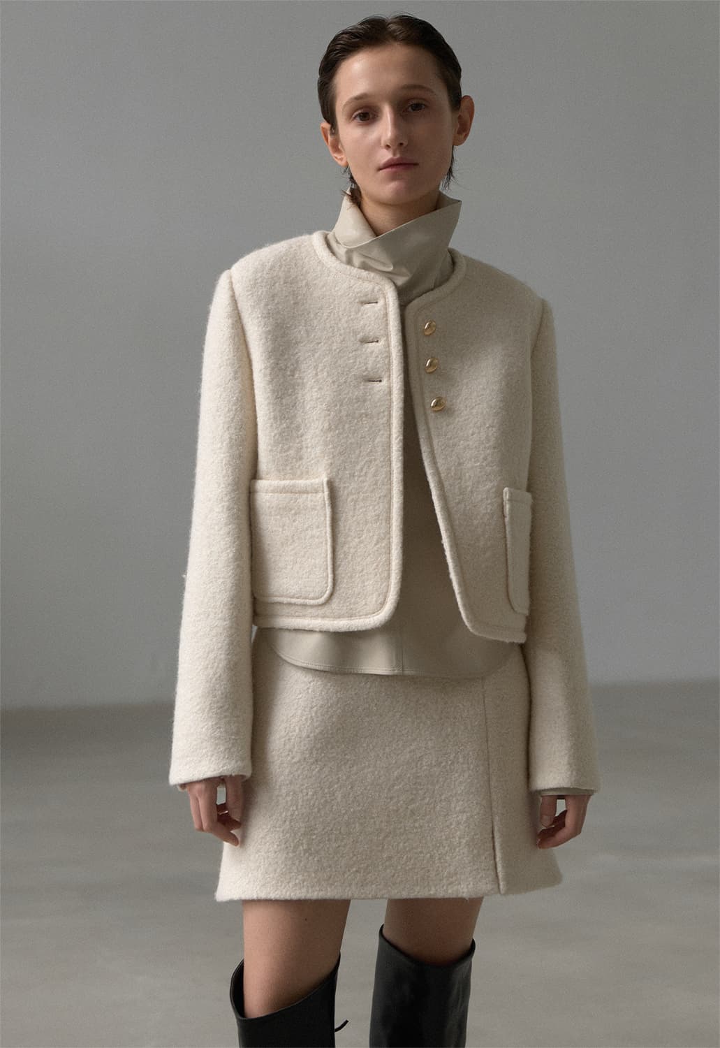 (m) 아뜰리에나인 울 부클 셋업 상품이미지1