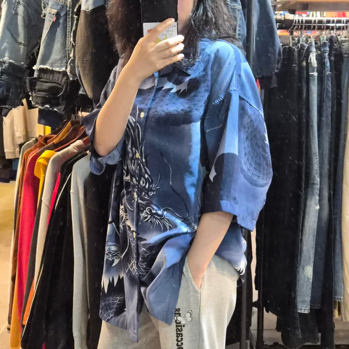 [NO.9] 오리엔탈 드래곤 그래픽 반팔 셔츠 상품이미지3