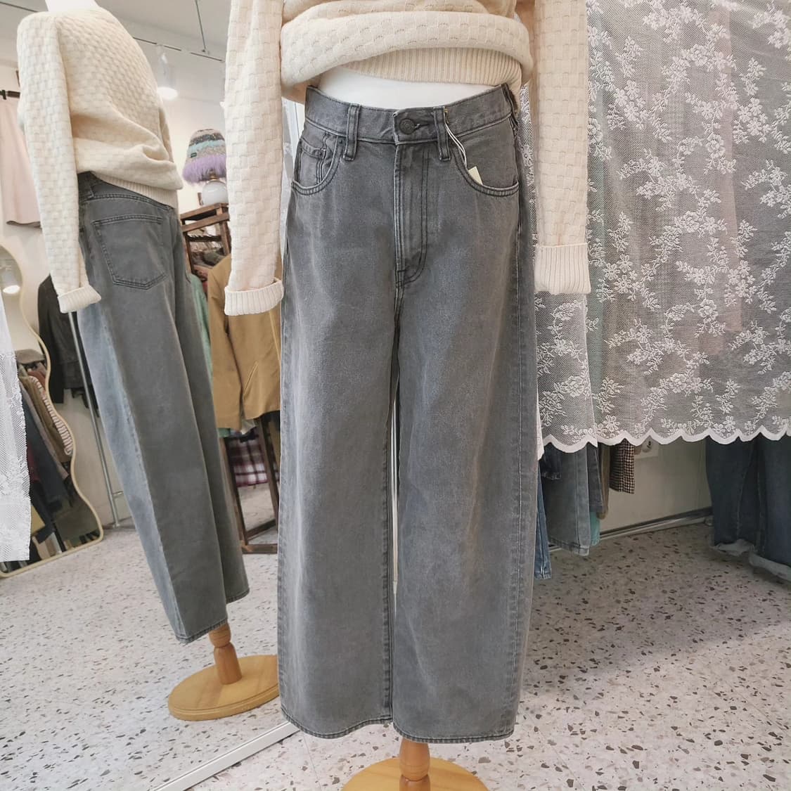 GU 빈티지 그레이 배럴팬츠 상품이미지8