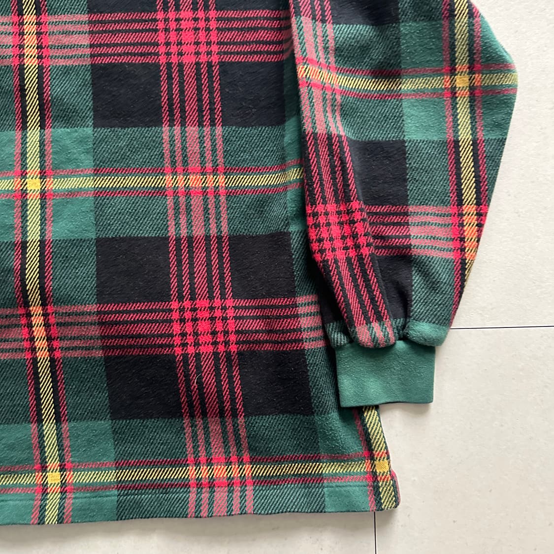 90s 폴로 랄프로렌 타탄 체크 럭비 셔츠 L  상품이미지4