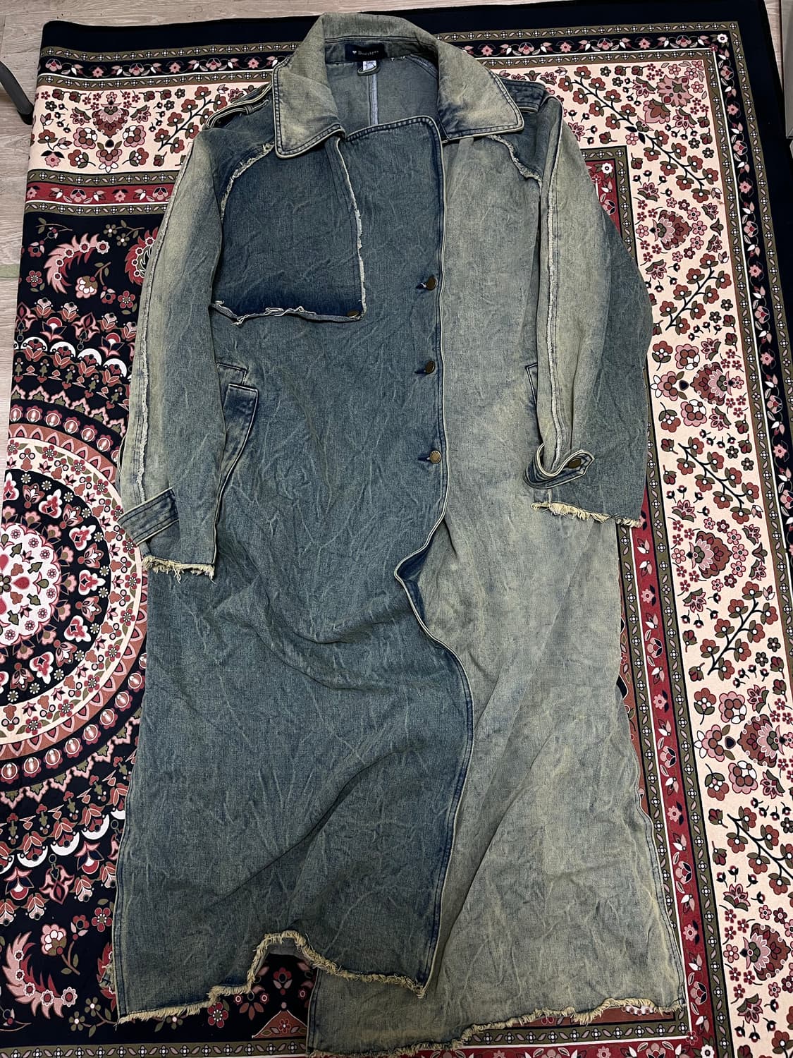 ROOLIBYOO 언발란스 데님 트렌치코트 3XL 상품이미지3