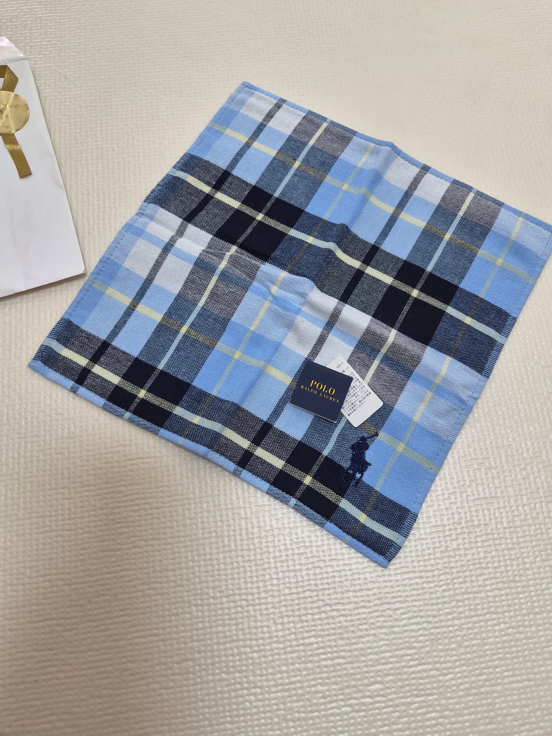폴로 랄프로렌 Polo Ralph Lauren 체크 손수건 스카이블루 상품이미지3