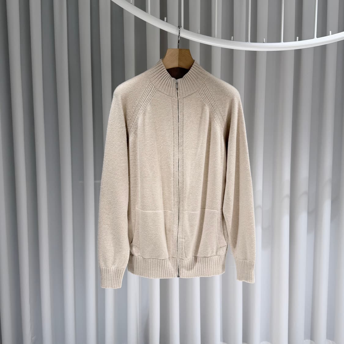 (A+/L) / 로로피아나 베이비 캐시미어 니트 집업 자켓 베이지 상품이미지1