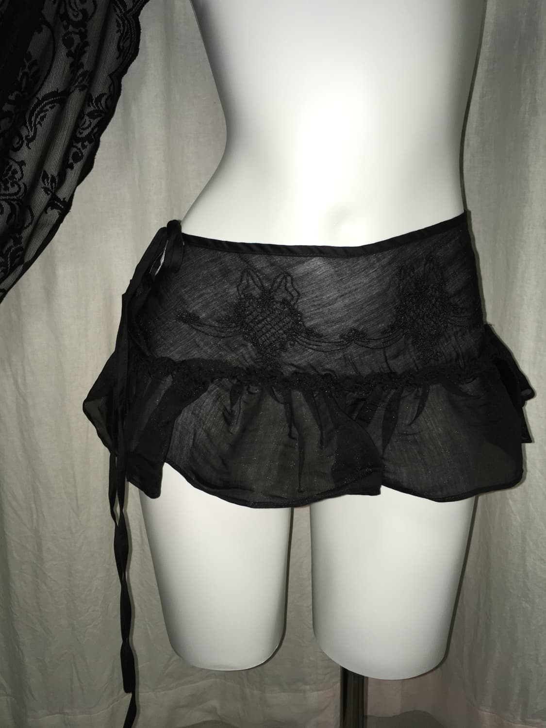 스컬프터 마이크로시어 스커트 블랙 XS 상품이미지3