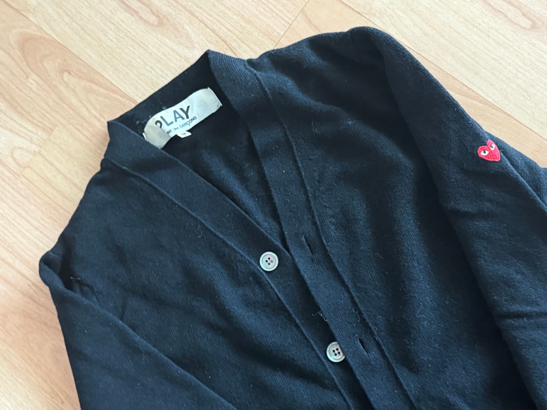 꼼데가르송 울 가디건 블랙 M (미니 와펜) 상품이미지2