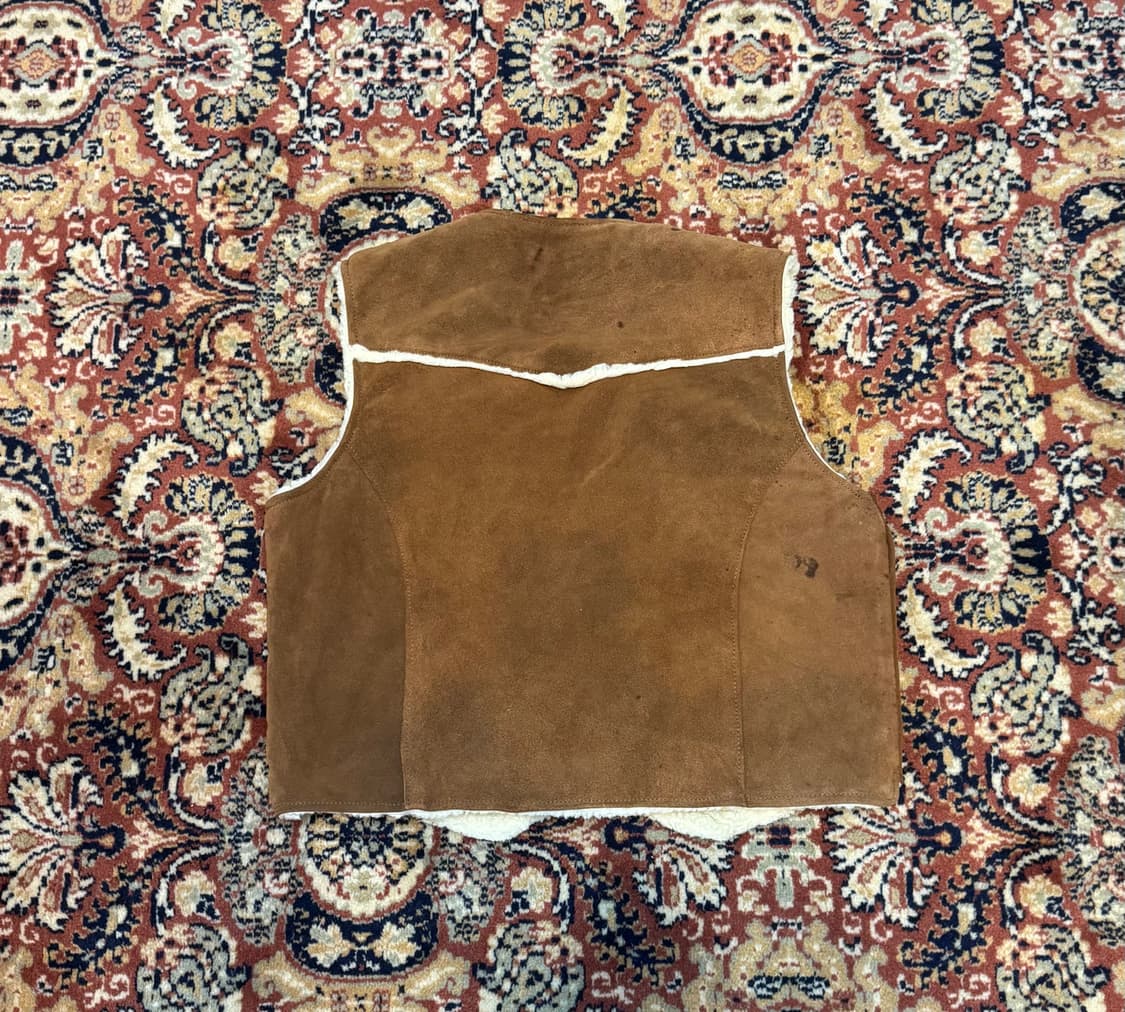 80's 빈티지 WARD 스웨이드 쉐르파 베스트 "L" (499) 상품이미지3