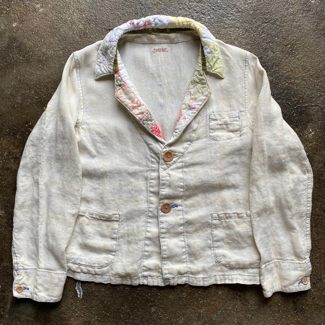 (S) 캐피탈 패치워크 린넨 자켓 상품이미지1