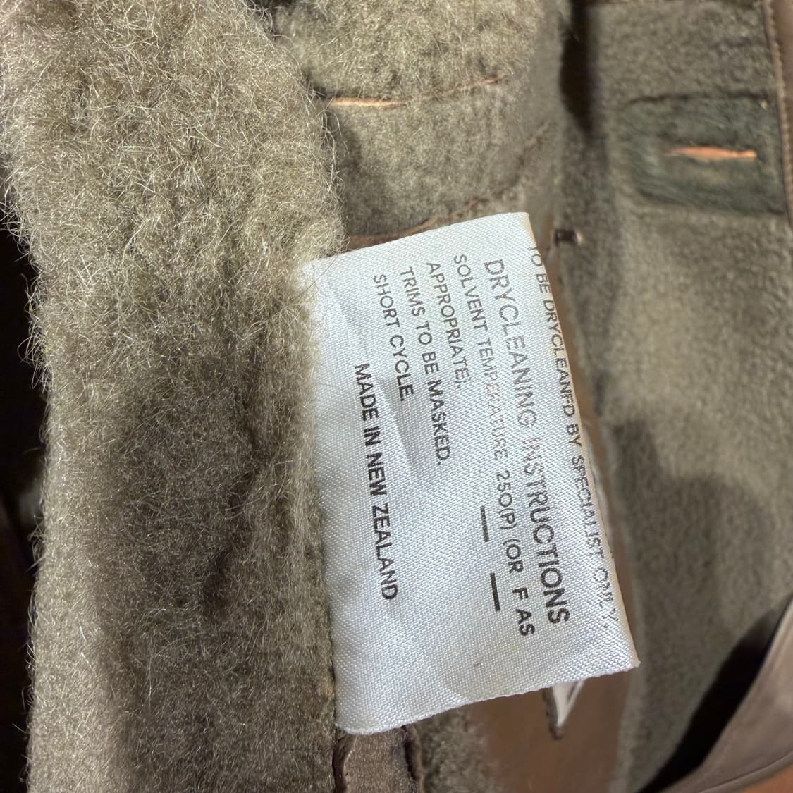 뉴질랜드 오리지널 슬링크스킨 양가죽 양털 무스탕 코트 XL 상품이미지5