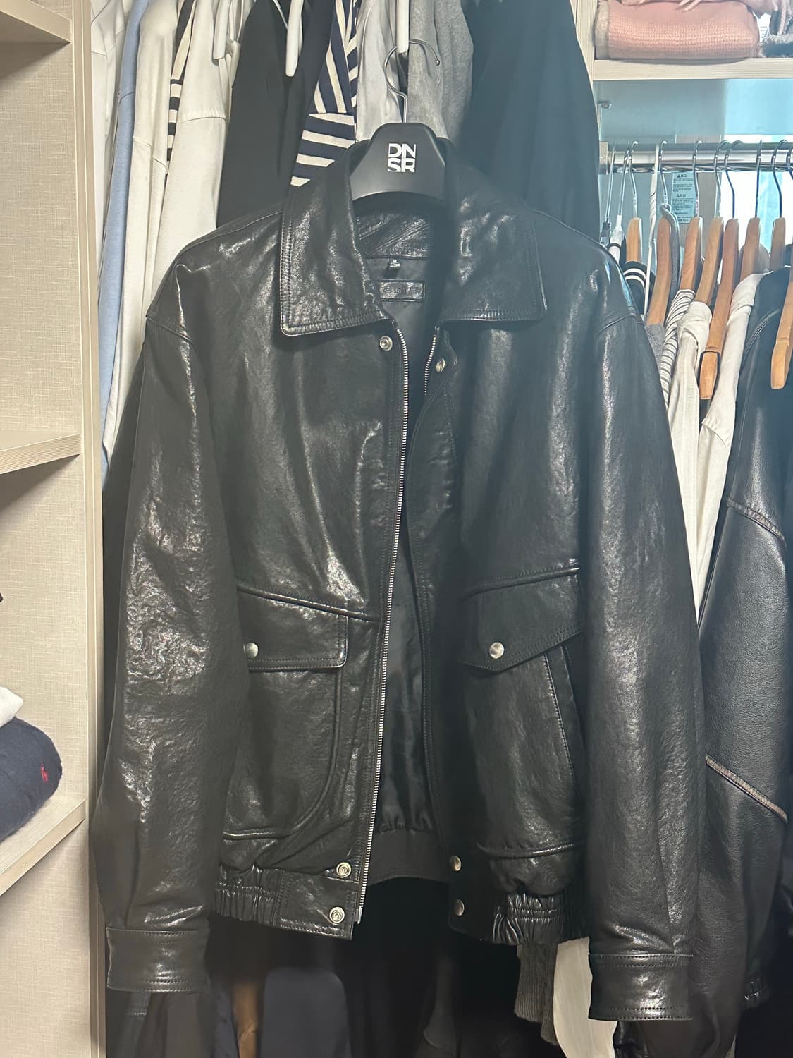 A-2 염소가죽 레더 블루종 블랙 105 상품이미지1