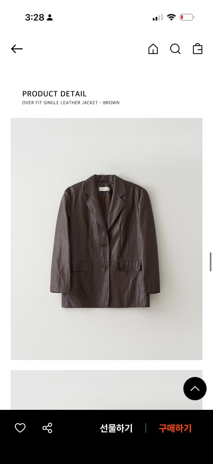 노티아 오버핏 싱글 레더 자켓 (브라운/FREE) 상품이미지1