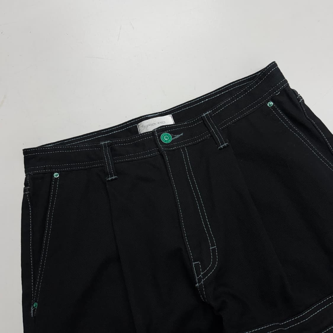 메종미네드 카펜터 스티치 와이드 팬츠 블랙 상품이미지4