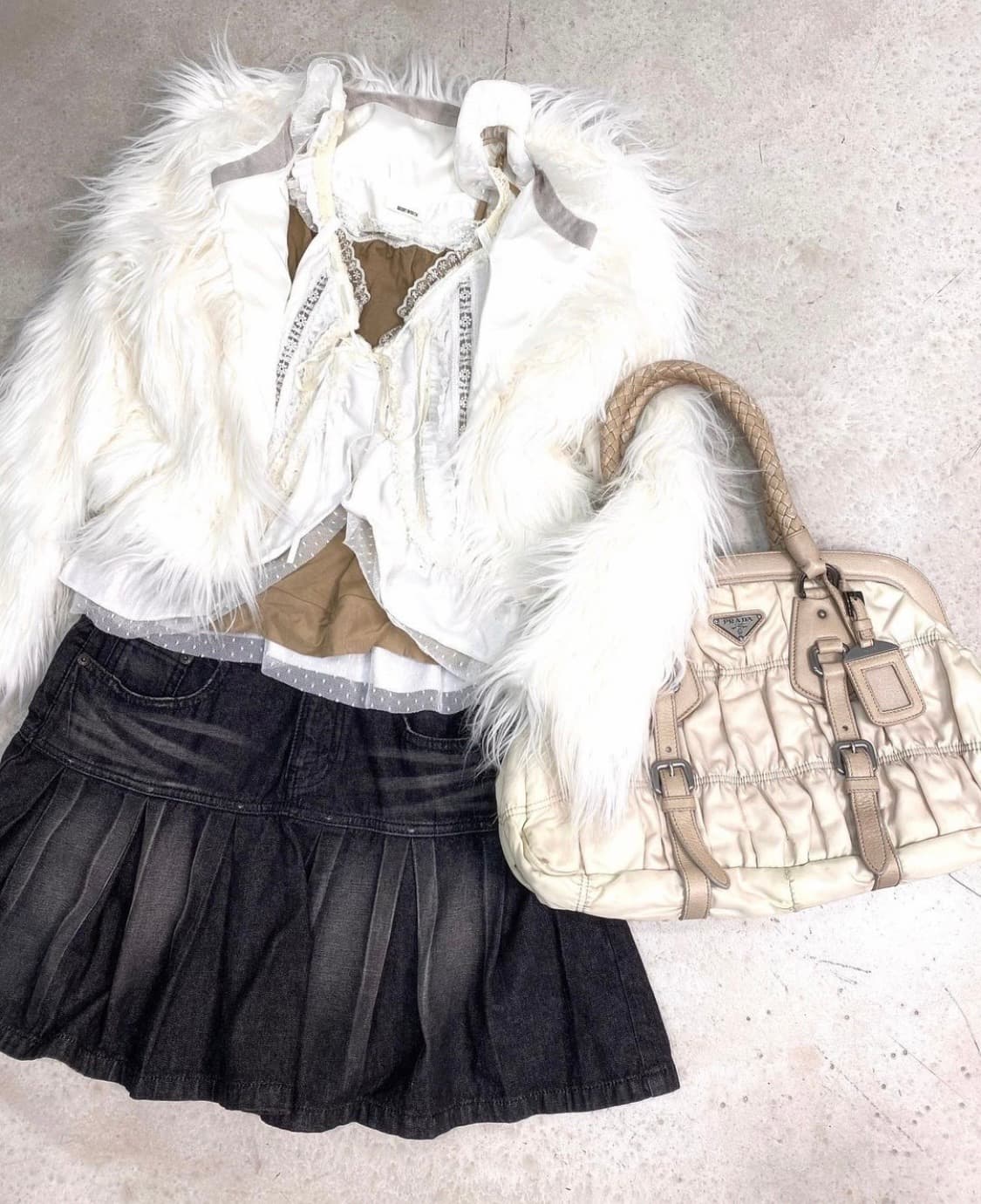 빈티지 화이트 퍼자켓 퍼가디건 상품이미지1