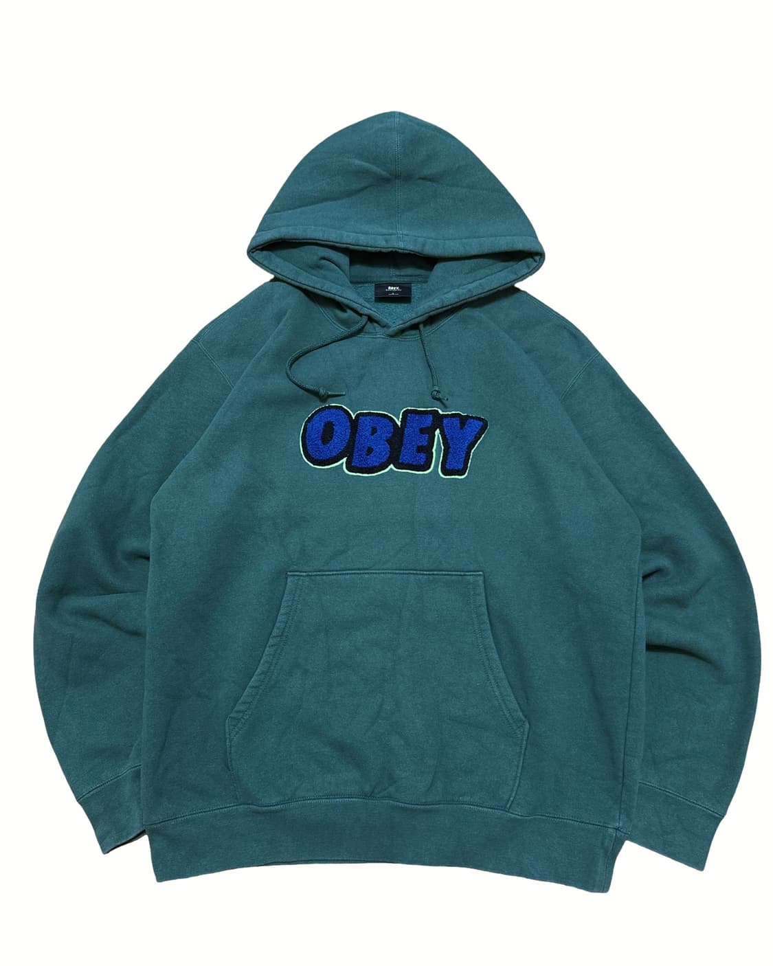 OBEY 오베이 뽀글로고 그린 후드티 상품이미지1