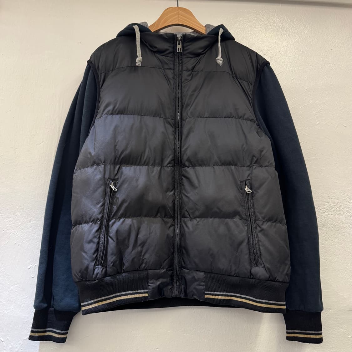 쇼트 패딩 베스트 후드집업 상품이미지1