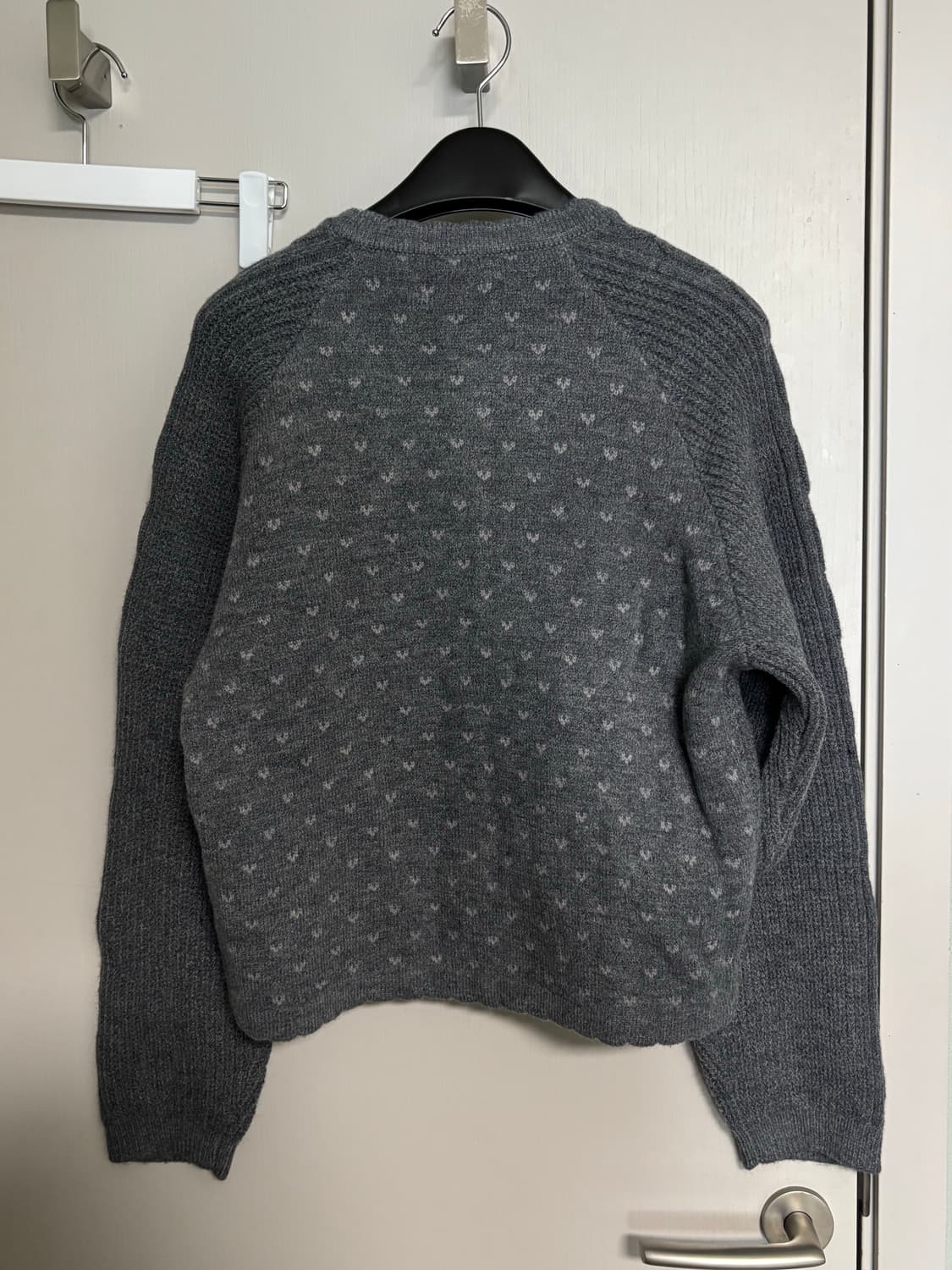 허그유어스킨 빈티지 러플 니트 가디건 (그레이) 상품이미지7