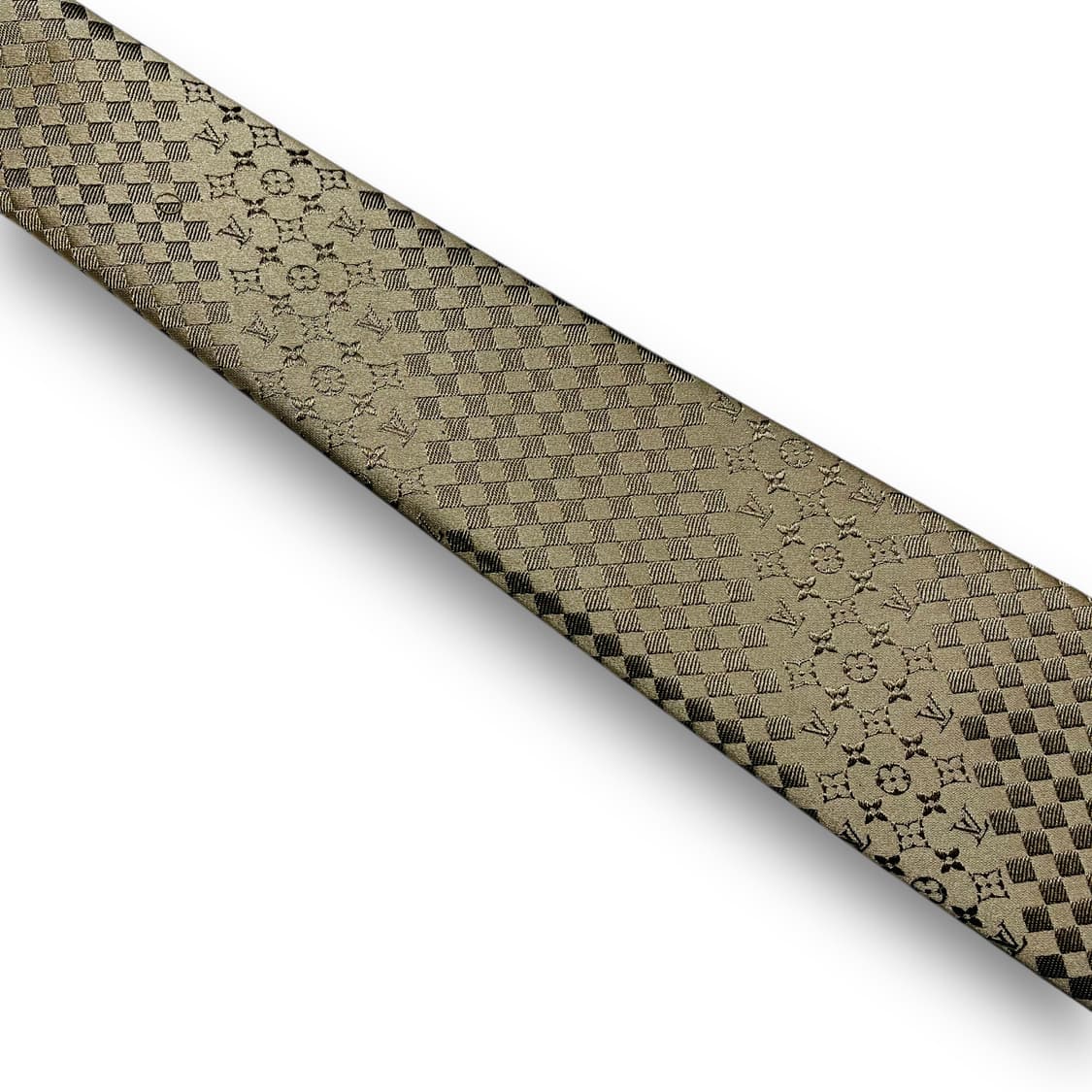 루이비통 아카이브 시그니처 로고 골드 실크 넥타이 상품이미지7
