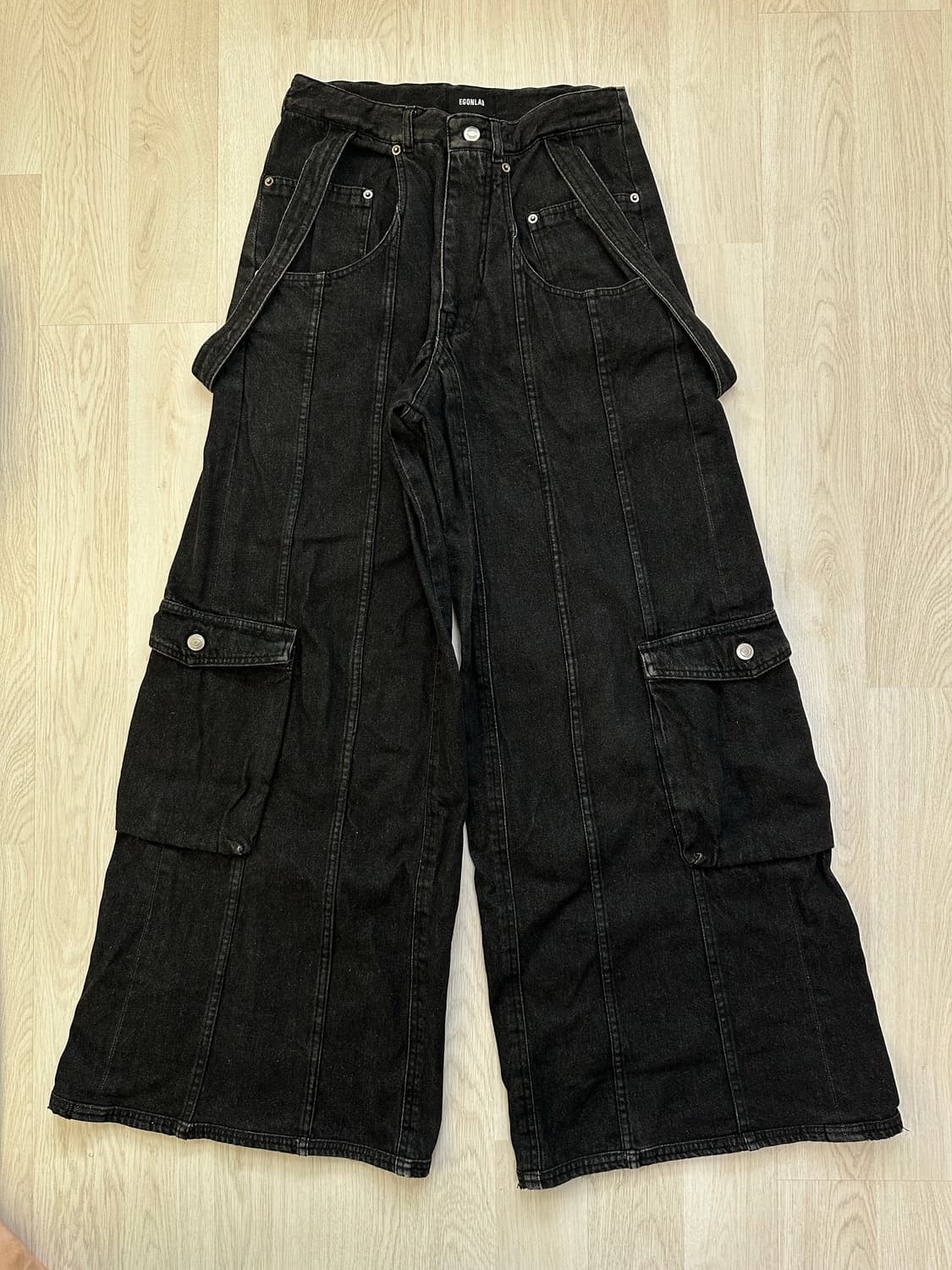 [48]egonlab에곤랩 카고 블랙 스톤워시 데님 진 상품이미지2