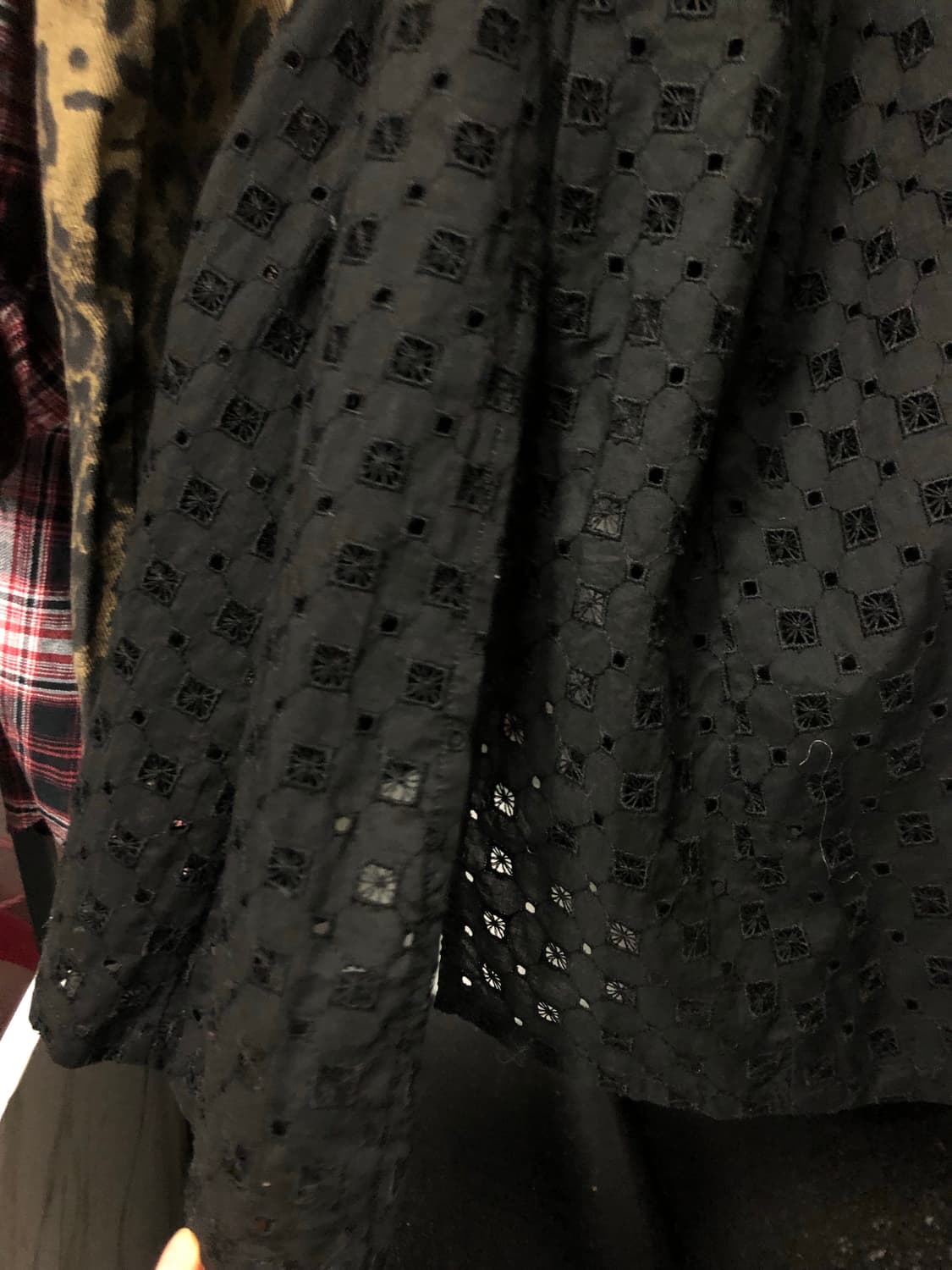 New 완전레어다냥! 대대장템 레이어드 그런지 펀칭 블랙 롱 셔츠원피스 상품이미지6