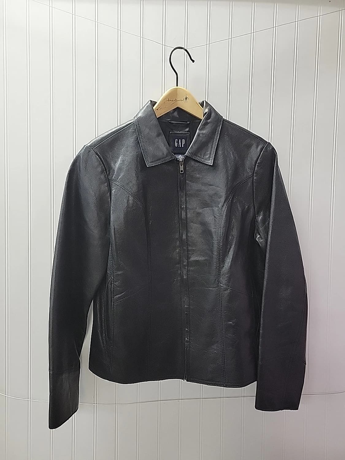 올드 갭 빈티지 블랙 레더 자켓 상품이미지1