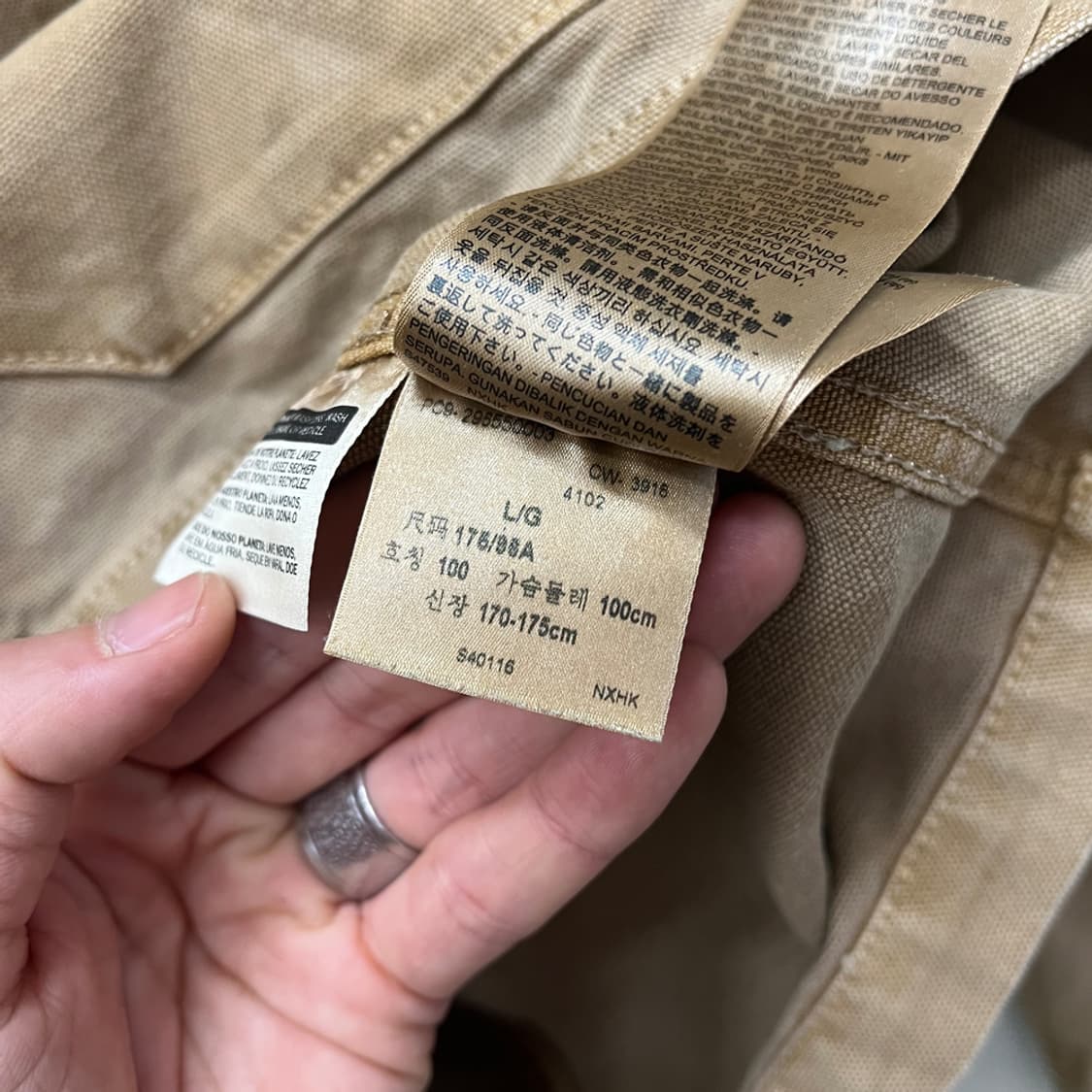 리바이스 카멜 캔버스 초어 워크 자켓 L 상품이미지4