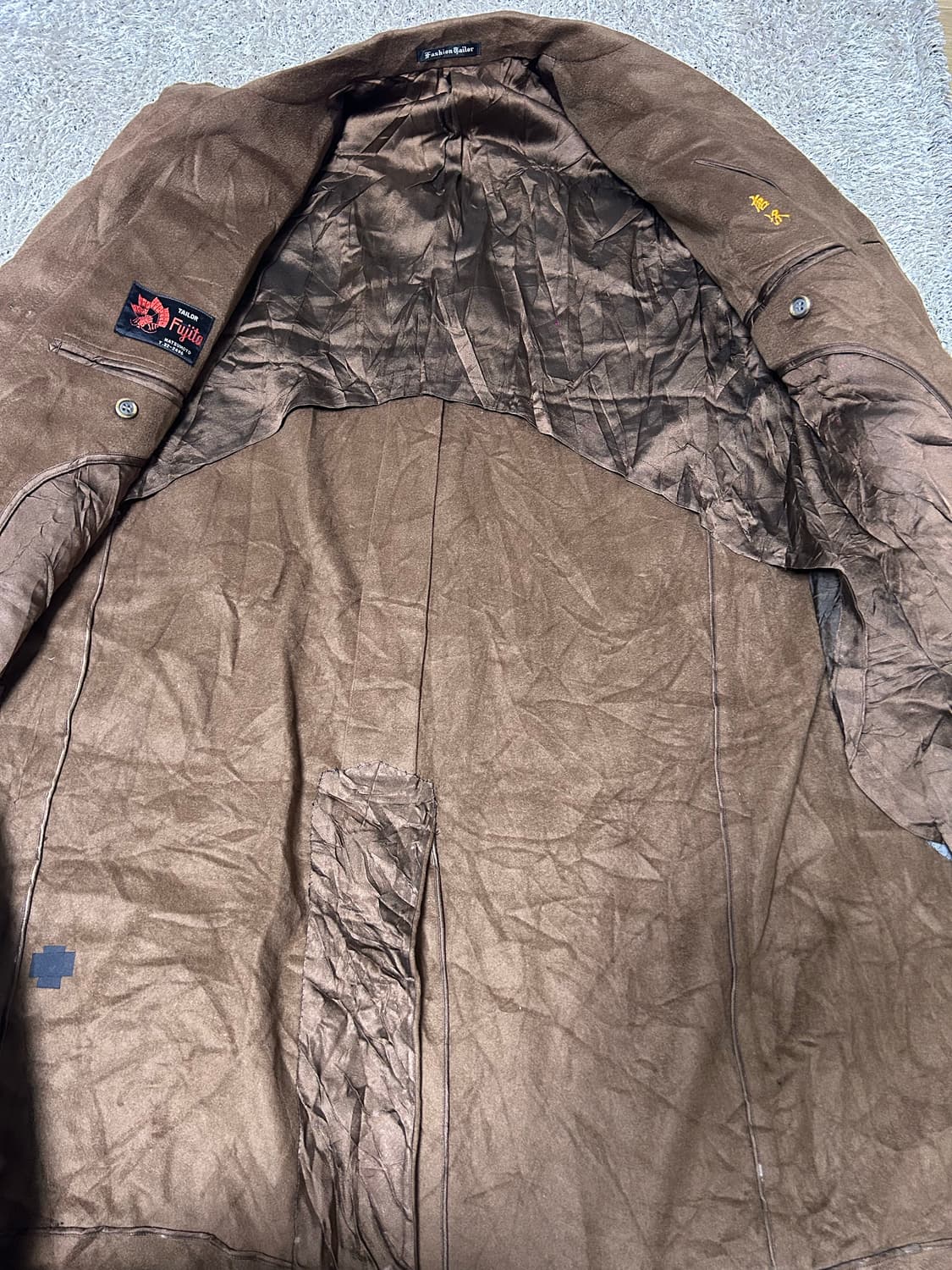 브라운 일본제 캐시미어 코트 사이즈 110 상품이미지4