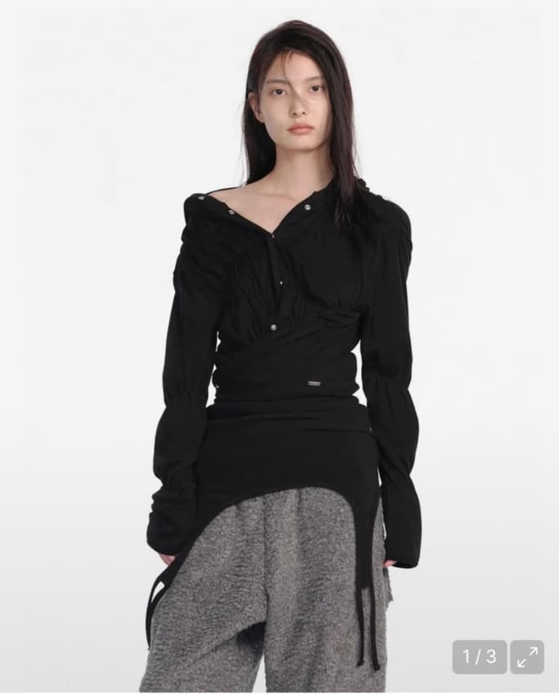 세릭 셔링 후드 가디건 상품이미지2