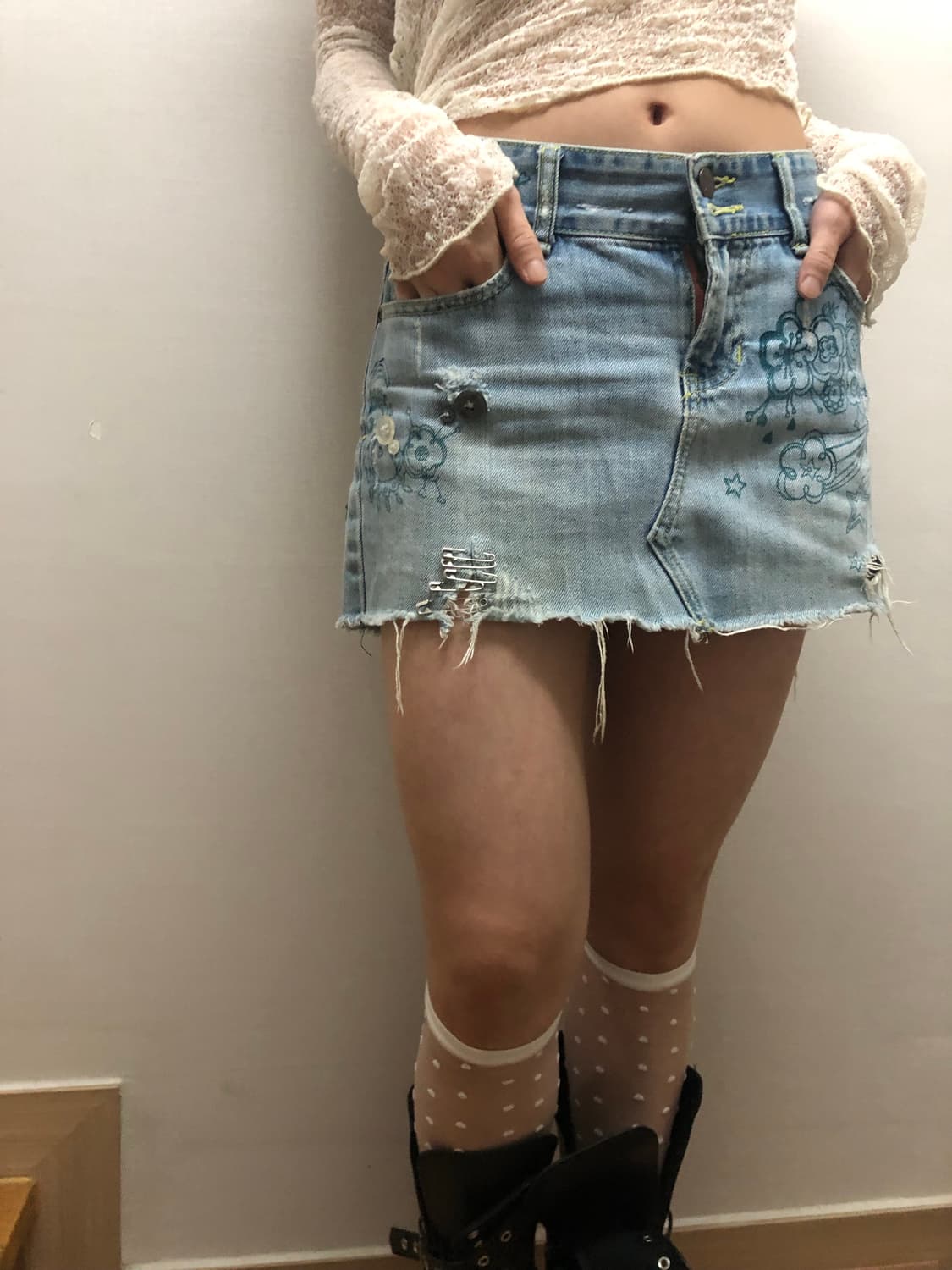 빈티지 아베크롬비 데님 미니 스커트 상품이미지7