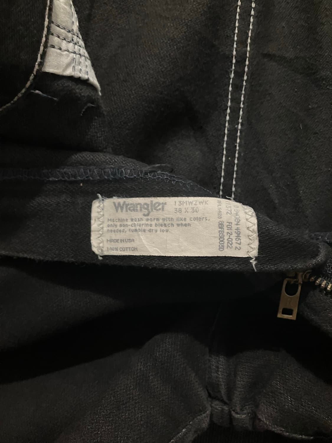 🇺🇸 90s USA 빈티지 랭글러 13MWZWK 블랙 데님 팬츠 상품이미지8