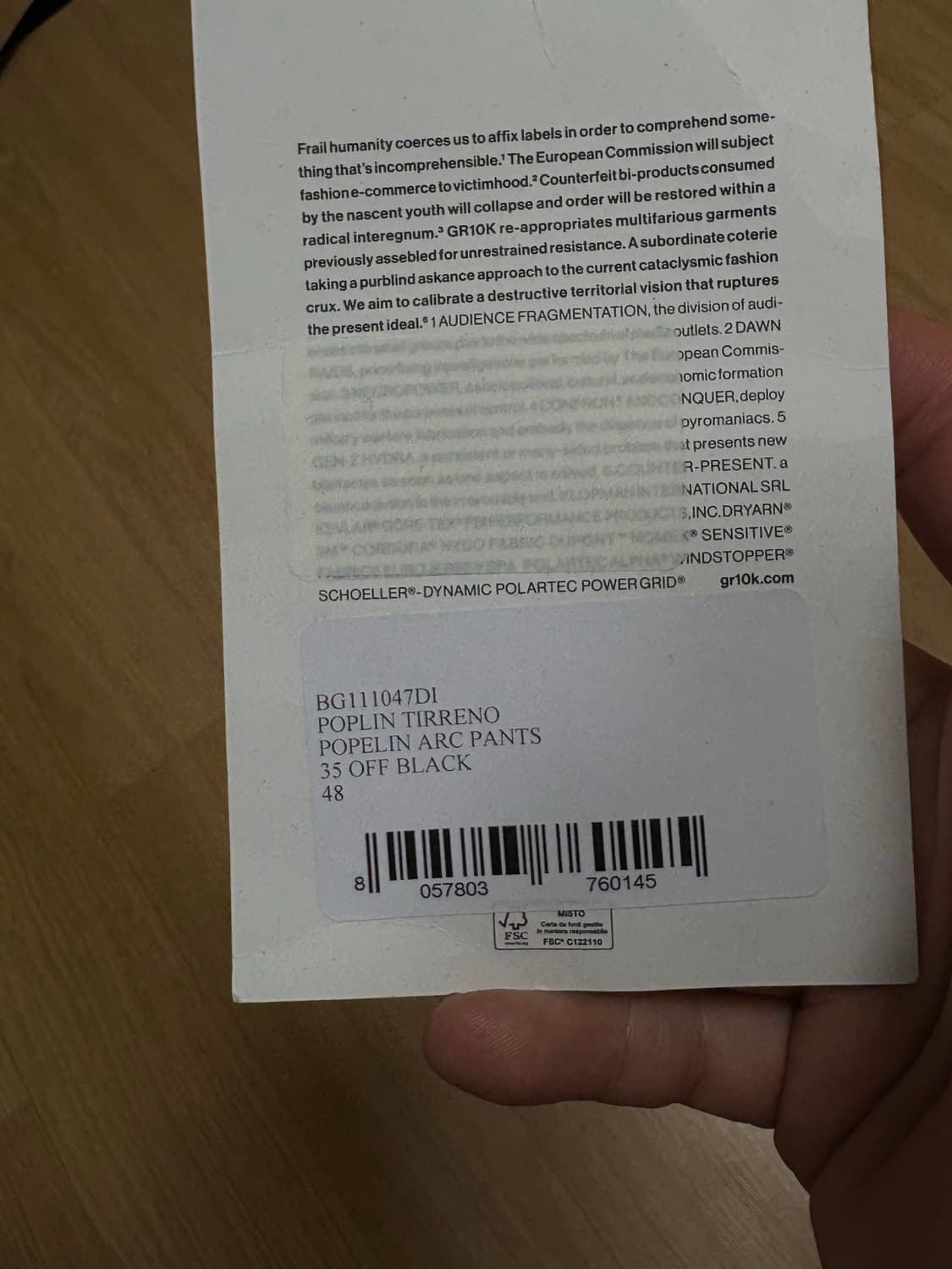 25ss gr10k arc pants black 48 상품이미지6