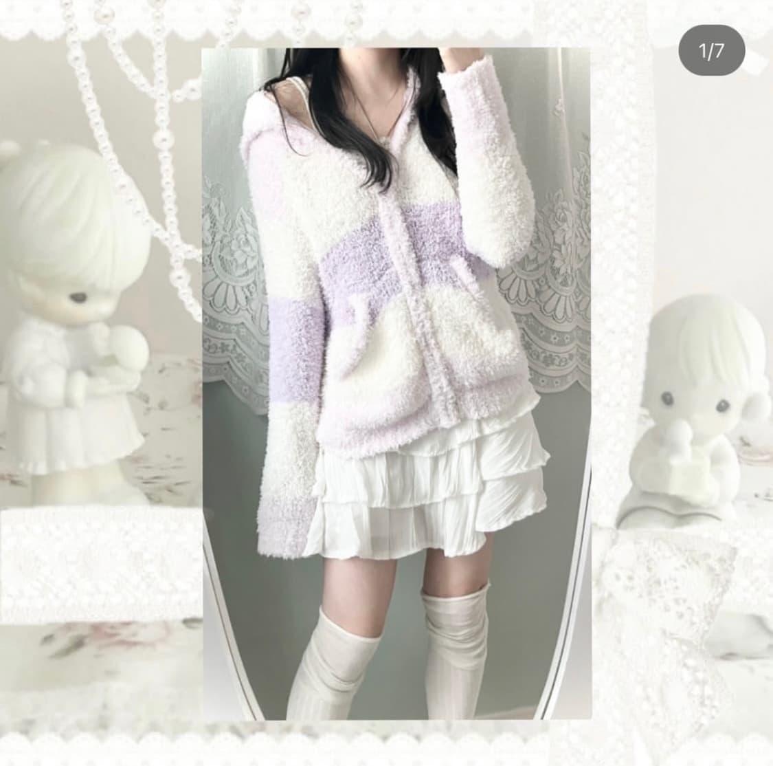 빈티지 무드 보라 후드집업(무료배송) 상품이미지1