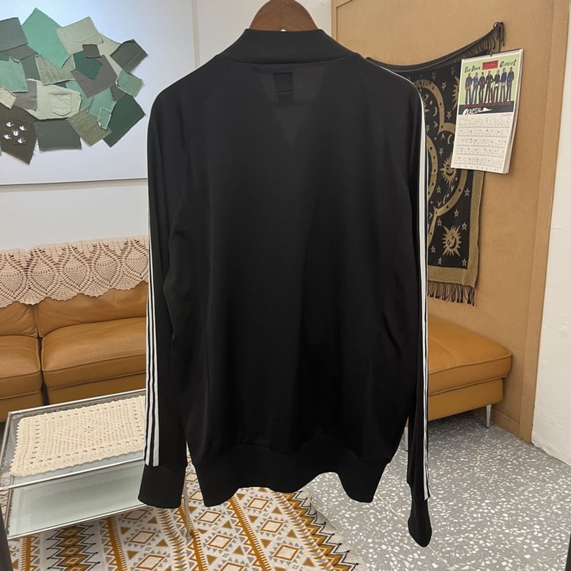 아디다스 흑탭 빈티지 오리지널 검흰 져지 집업 XL C11098 상품이미지4