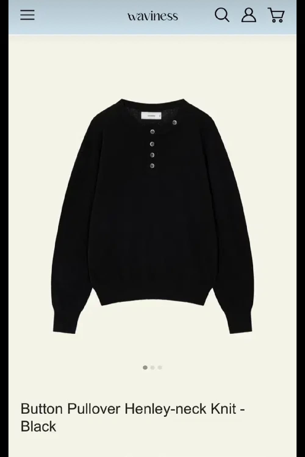 웨이비니스 헨리넥 2사이즈 검정 상품이미지1