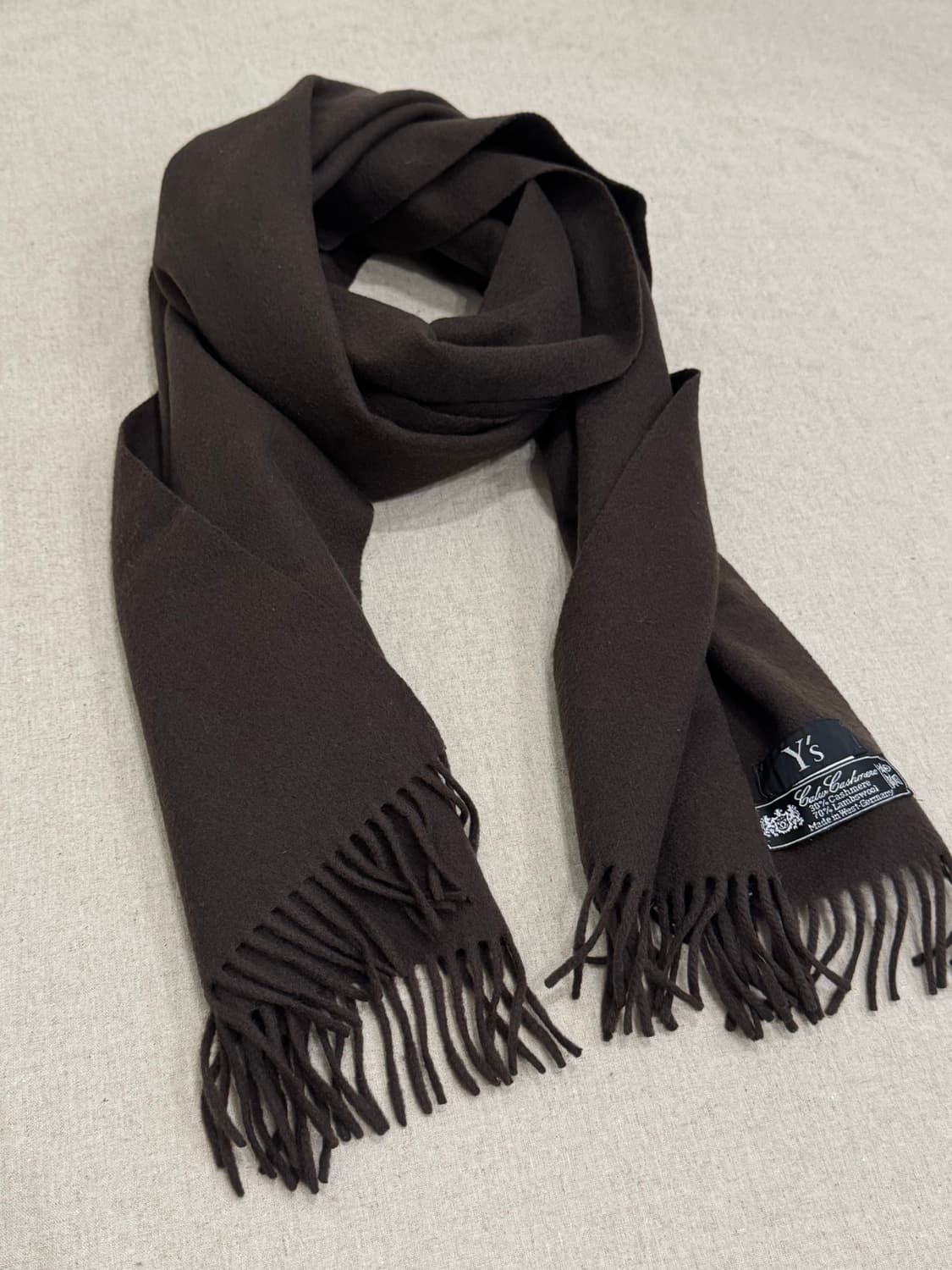 요지야마모토 울캐시미어 브라운 머플러 상품이미지2