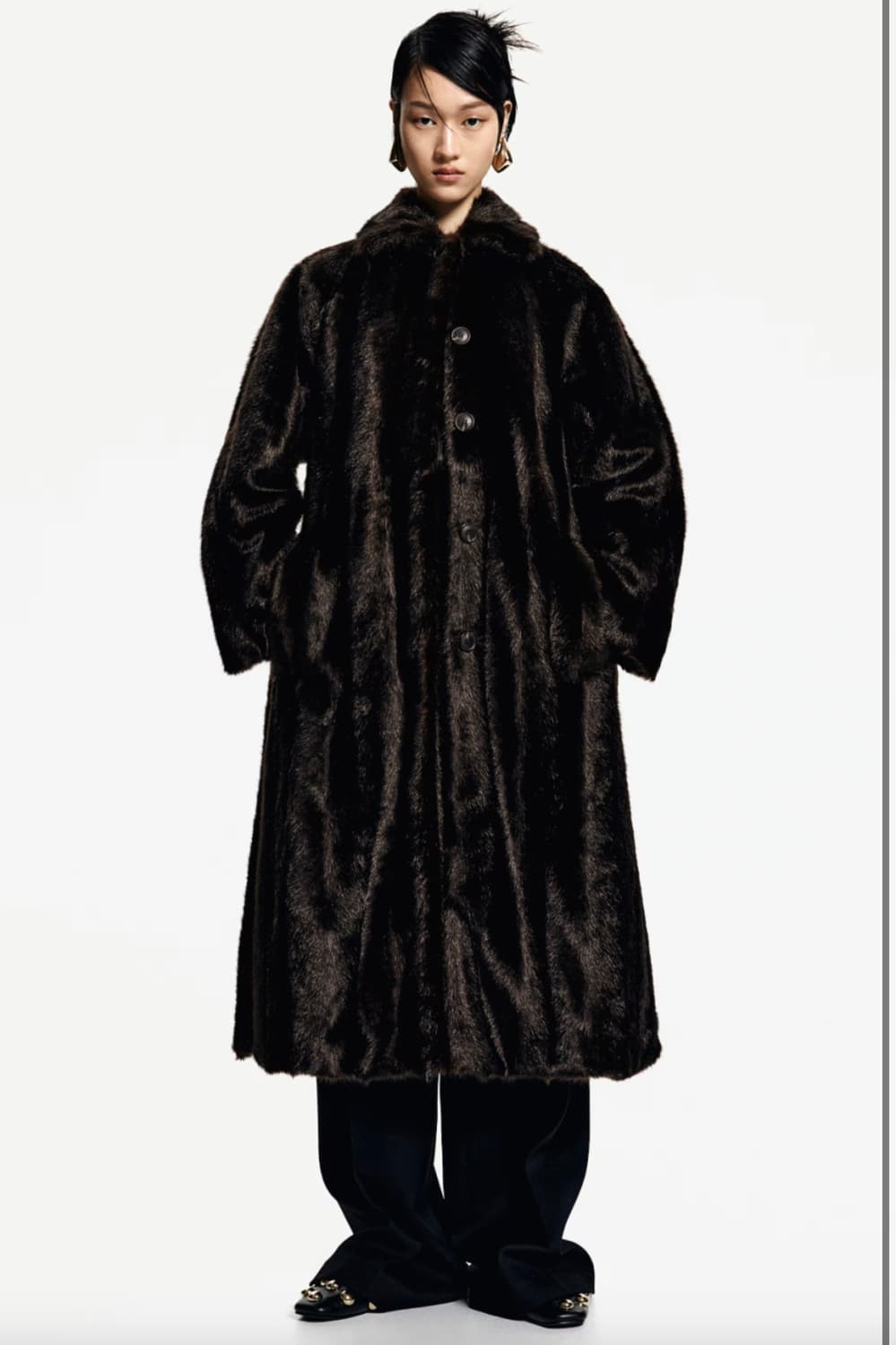 h&m 플러피벨티드 코트 (소쟌님 픽) 상품이미지1