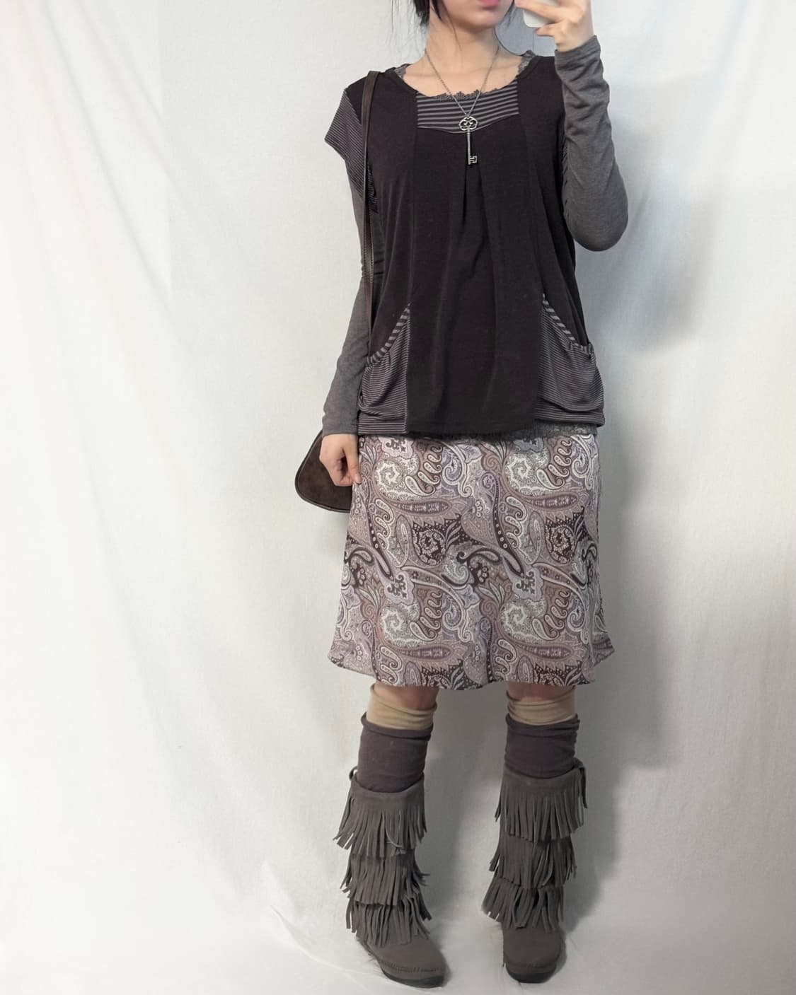 페이즐리 패턴 스커트 상품이미지3