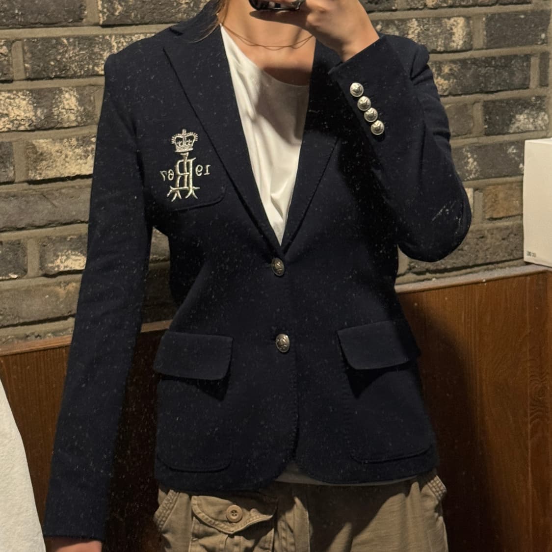 S) 폴로 랄프로렌 여성 은장 코튼 블레이저 자켓 상품이미지10
