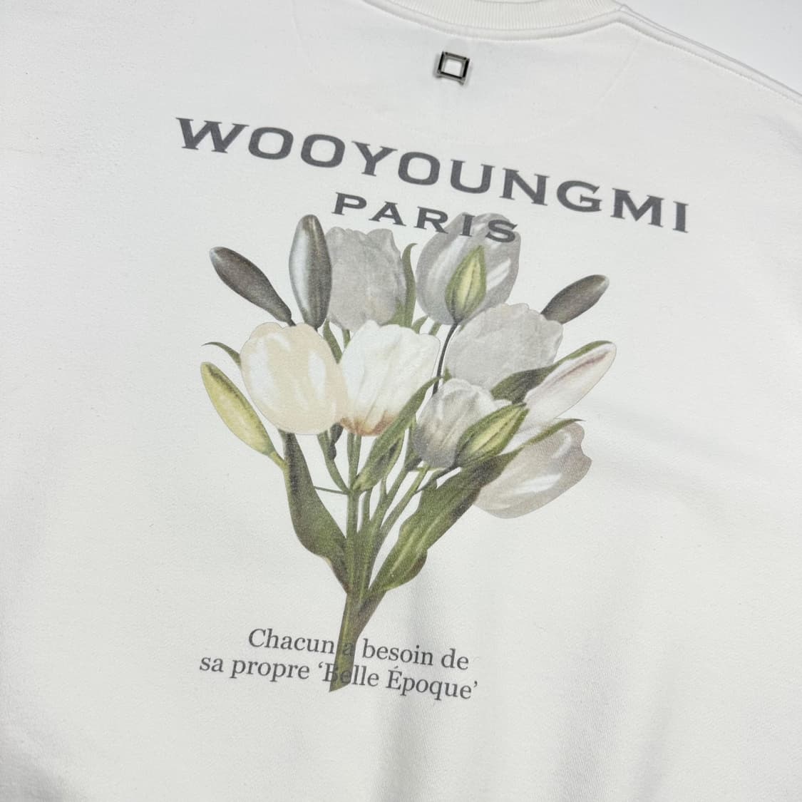 우영미 파리 백로고 화이트 크루넥 맨투맨 (XL) 상품이미지5