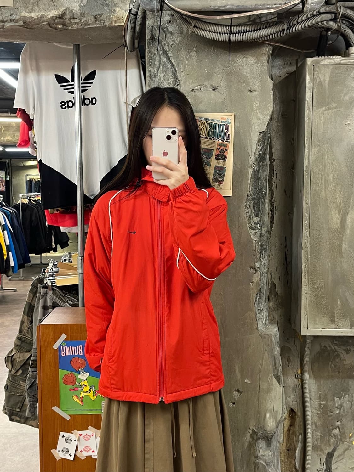 나이키 올드스쿨 스우시 후드 점퍼 레드 L #csz1088 상품이미지2