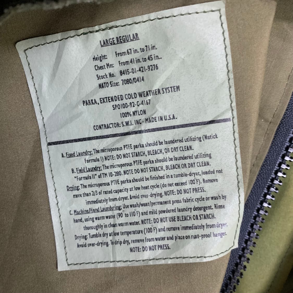 U.S.A 90s 빈티지 카모 밀리터리 후드 바람막이 점퍼 오버핏고프코어 상품이미지6