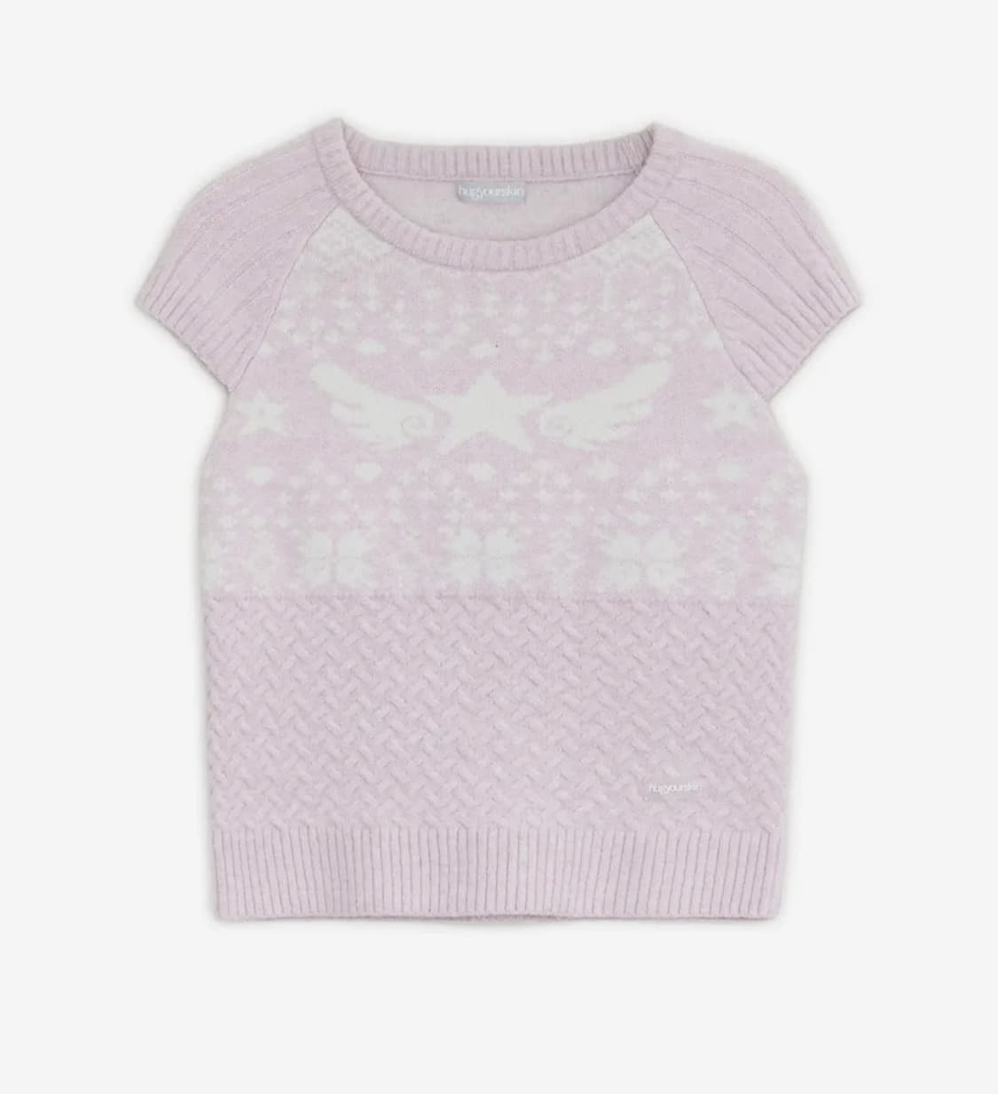 허그유어스킨 스타 윙 니트 탑 핑크 상품이미지1