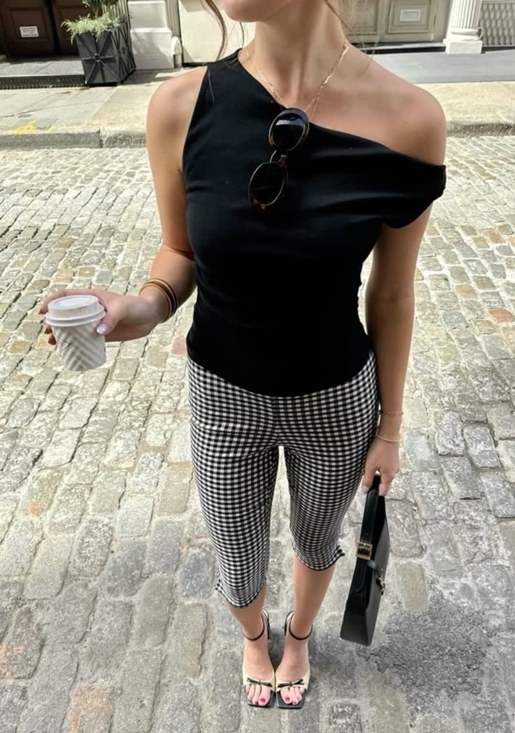 꾸레쥬 쿠레쥬 정품 체크 카프리 팬츠 상품이미지7