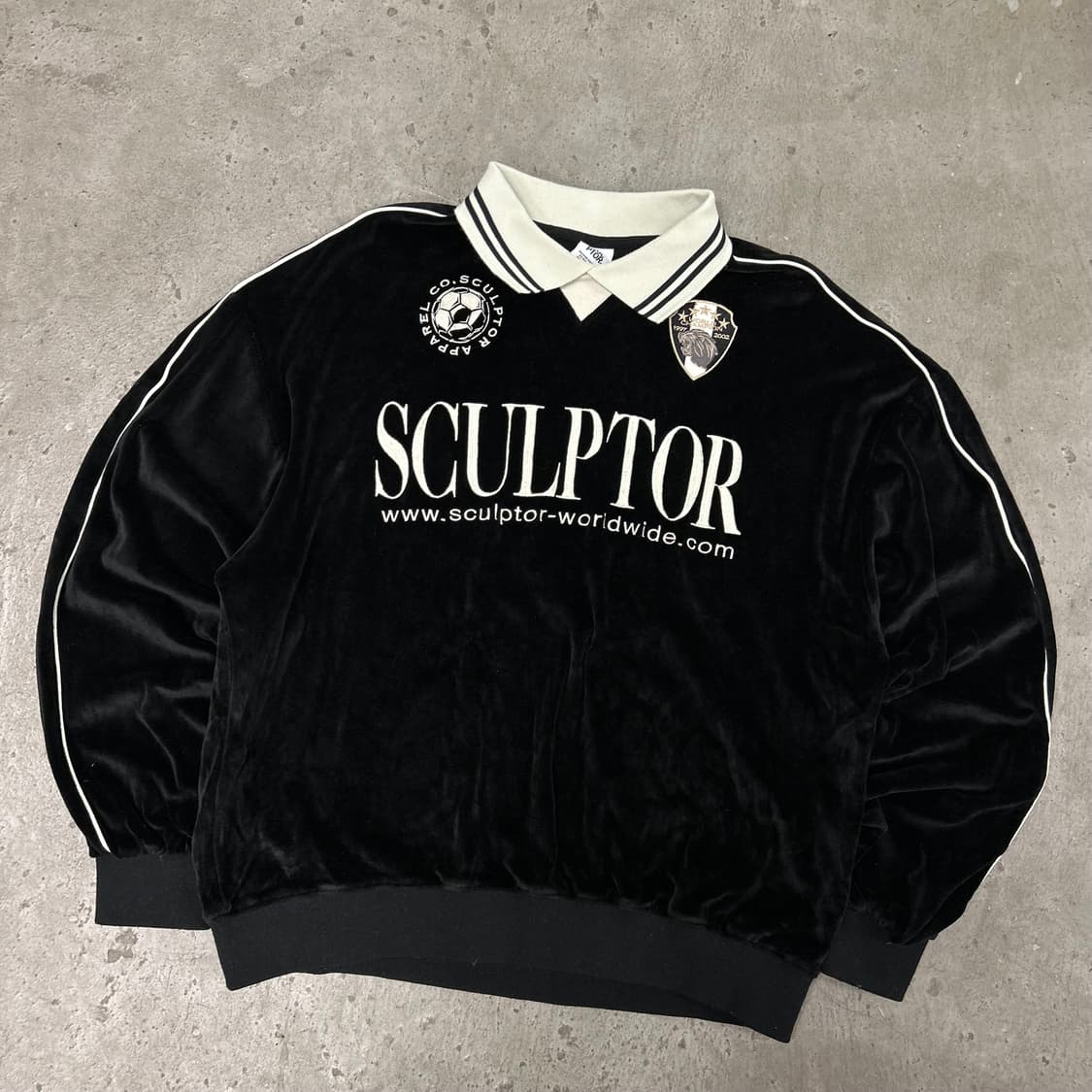 스컬프터 벨루어 벨벳 긴팔 져지[1595] 상품이미지1