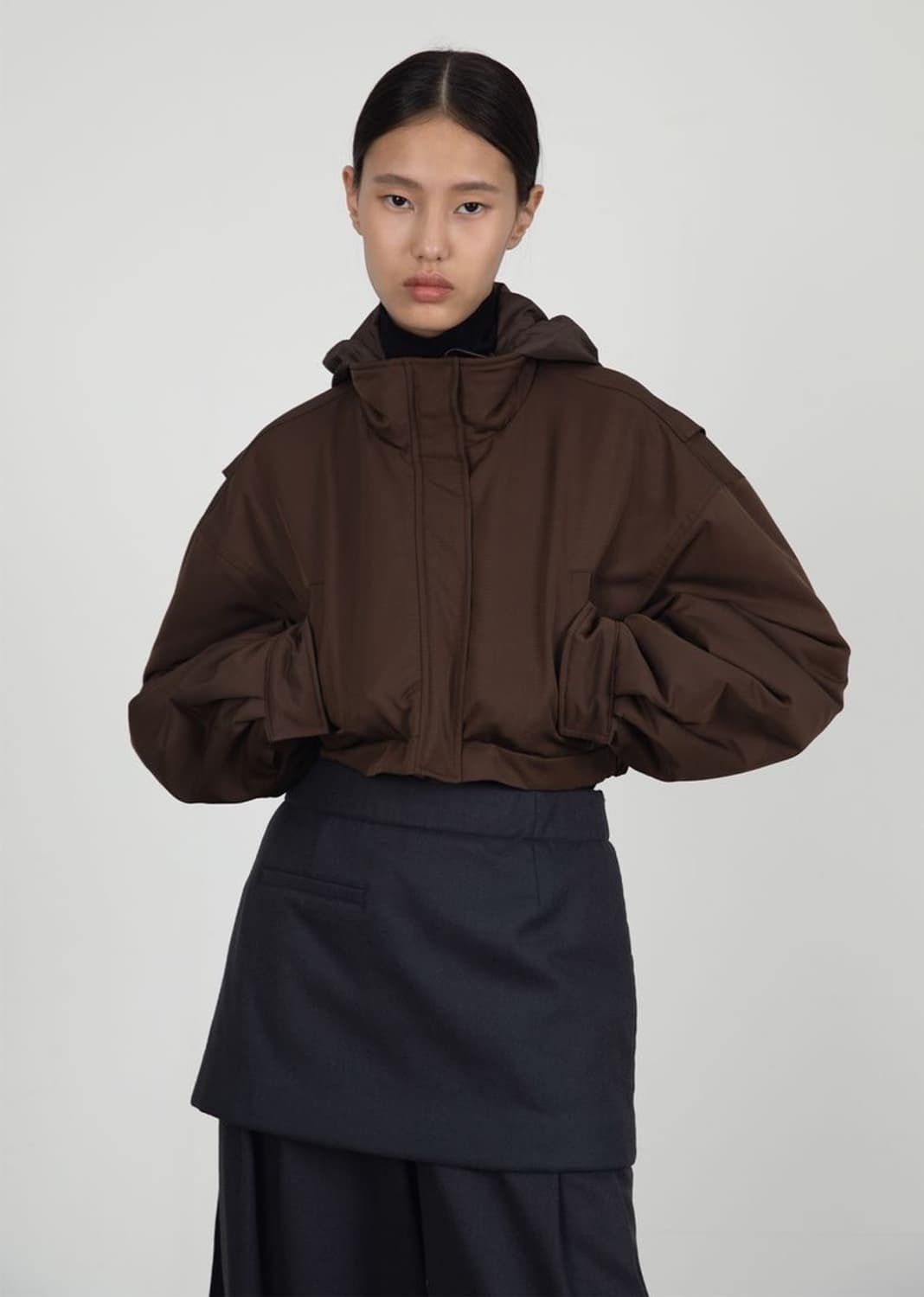 아모멘토 PADDED HOODED CROP JUMPER 상품이미지7