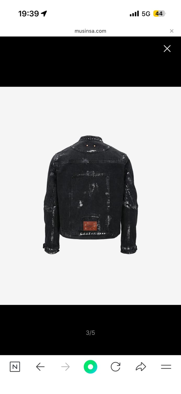 앤더슨벨 왁스 코티드 데님 모터사이클 자켓 awa560m(BLACK)  상품이미지2